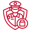 training courses icon for security guard - door supervisor in red graphic